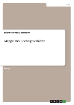 Paperback Mängel bei Rechtsgeschäften [German] Book