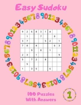 Paperback Easy Sudoku - 100 Puzzles With Answers: Large Print - Volume 1 [Large Print] Book