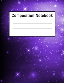 Composition Notebook: Purple Nebula Galaxy Stars
