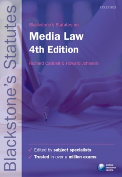 Paperback Blackstone's Statutes on Media Law Book