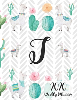 Paperback 2020 Weekly Planner Monogram Letter T: Personalized 8.5x11" Weekly Planner for Llama Lovers Book