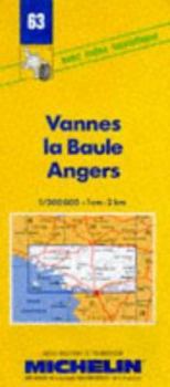 Map Michelin Vannes/la Baule/Angers, France Map No. 63 (Michelin Maps & Atlases) [French] Book