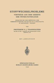 Paperback Stoffwechselprobleme: Vorträge Aus Dem Gebiete Der Physio-Pathologie [German] Book