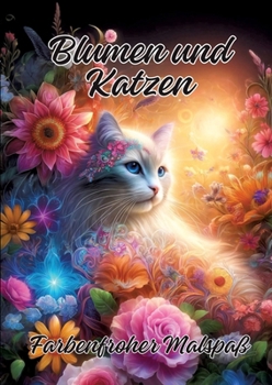 Blumen und Katzen: Farbenfroher Malspaß (German Edition)