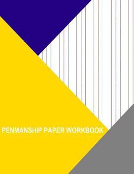 Penmanship Paper Workbook: Landscape 8 Colored Lines Per Page
