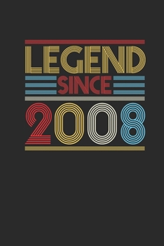 Paperback Legend Since 2008: Dotted Bullet Notebook (6" x 9" - 120 pages) Birthday Themed Notebook for Daily Journal, Diary, and Gift Book