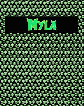 Paperback 120 Page Handwriting Practice Book with Green Alien Cover Myla: Primary Grades Handwriting Book