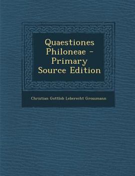 Paperback Quaestiones Philoneae [Latin] Book