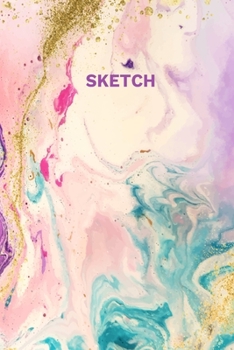 Sketch: 110-Page 6"x9" Sketchbook for Art, Doodling, and Drawing | A Kawaii Unicorn, Cupcakes and Doodle Rainbows Notebook for Little Girls, Teens and Tween Girls | Christmas Gift for Little Girl