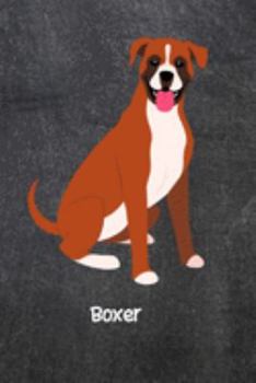 Paperback Boxer: Dogs Blank Lined Gift Journal Diary or Notebook, Hand Drawn Illustration, Wide Rule Book