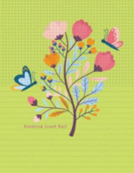 Notebook Lined Half: Cute Rabbit Soft Cover Book Half Lined and Half Graph 5x5 on Same page, Coordinate, grid, squared, math paper, Diary Journal Organizer to get creative flower with butterfly theme.