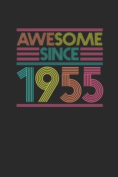 Paperback Awesome Since 1955: Dotted Bullet Grid Notebook / Journal (6 X 9 -120 Pages) - Birthday Gift Idea Book