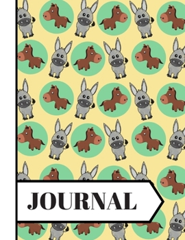 JOURNAL: Cute Donkey Yellow Print Novelty Gift: Donkey Journal for Teens, Girls, Farm Animal Lovers, School Students, Kids