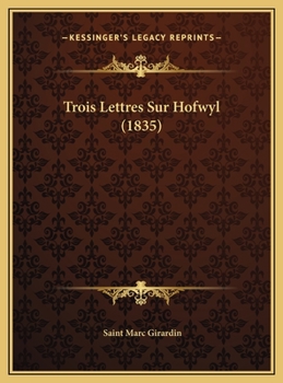 Trois Lettres Sur Hofwyl