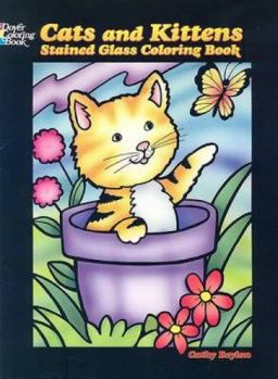 Paperback Cats and Kittens Stained Glass Coloring Book