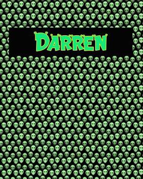 Paperback 120 Page Handwriting Practice Book with Green Alien Cover Darren: Primary Grades Handwriting Book