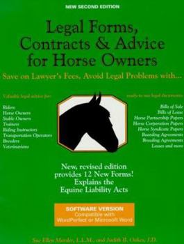 Paperback Legal Forms, Contracts & Advice for Horse Owners Book