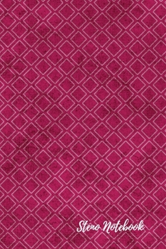 Steno Book: Gregg Ruled Shorthand: To Take Notes & Write Faster - Blank Lined Journal - 125 pages - (6 x 9 inches) - Practice Paper Notebook - Burgundy Pattern