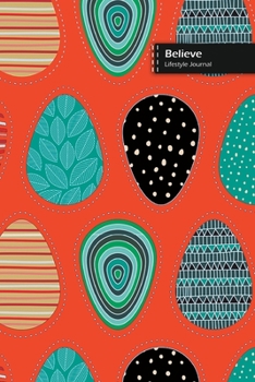 Paperback Believe Lifestyle Journal, Blank Write-in Notebook, Dotted Lines, Wide Ruled, Size (A5) 6 x 9 In (Orange) Book