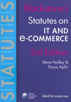 Paperback Blackstone's Statutes on It and E-Commerce Book