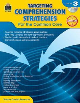 Paperback Targeting Comprehension Strategies for the Common Core Grd 3 [With CDROM] Book