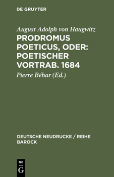 Hardcover Prodromus Poeticus, Oder: Poetischer Vortrab. 1684 [German] Book