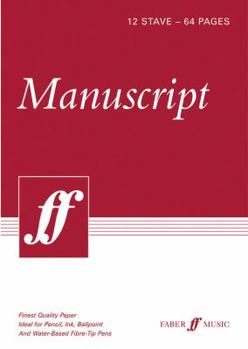Paperback Manuscript Paper -- 12 Stave Full Size (8.5): White Paper Book