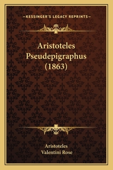 Paperback Aristoteles Pseudepigraphus (1863) Book