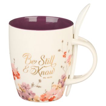 Misc. Supplies Christian Art Gifts Ceramic Mug with Spoon for Women Be Still and Know - Psalm 46:10 Inspirational Bible Verse, 12 Oz. Book