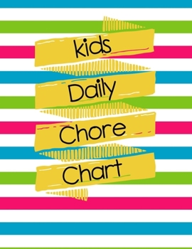 Kids Daily Chore Chart: Large Childrens Chore Chart Journal for Daily & Weekly Tasks Tracker with Checklists (Stripes)