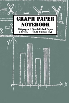 Paperback Graph Paper Notebook: 200 pages (100 sheets) 5x5 Composition Grid Planner - Chalkboard Theme 2 - Quad-Ruled - 6x9 Sized Book