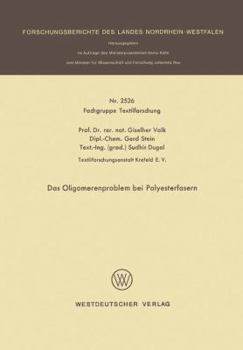 Paperback Das Oligomerenproblem Bei Polyesterfasern [German] Book