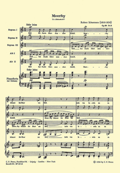 Paperback Meerfey Op. 6 No. 5 for Sssaa Choir and Piano: Choral Octavo Book