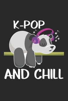 K-Pop and chill: Niedlicher Panda-Kopfhörer Korea Pop Liebhaber K-Pop Musik Notizbuch liniert DIN A5 - 120 Seiten für Notizen, Zeichnungen, Formeln | Organizer Schreibheft Planer Tagebuch