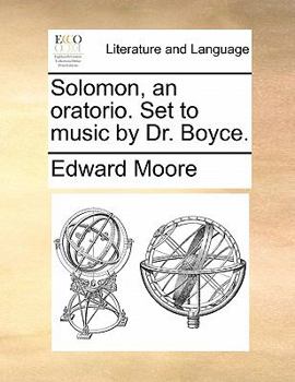 Paperback Solomon, an Oratorio. Set to Music by Dr. Boyce. Book