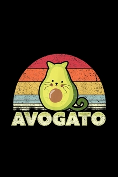 Paperback Avogato, Retro Cat Avocado, Cinco De Mayo: Notebook Blank Lined Ruled 6x9, 120 Pages Book