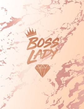 Boss Lady: Inspirational Quote Bullet Journal, Classic Pink Marble and Rose Gold | 8.5 x 11, 120 Dot Grid Pages