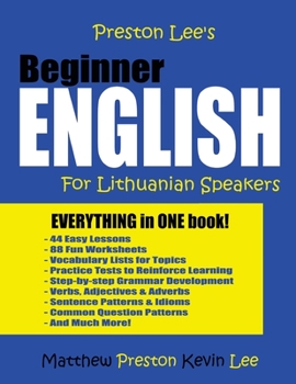 Paperback Preston Lee's Beginner English For Lithuanian Speakers Book