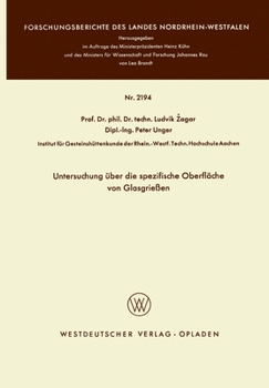 Paperback Untersuchung über die spezifische Oberfläche von Glasgrießen [German] Book
