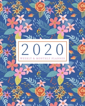 Paperback 2020 Planner Weekly & Monthly Planner: Pretty Flowers Jan 1, 2020 - Dec 31, 2020 - Large Writing Calendar - A Year at A Glance - Inspirational Quotes Book