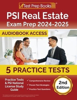 Paperback PSI Real Estate Exam Prep 2024-2025: 5 Practice Tests and PSI National License Study Guide [Audiobook Access] Book