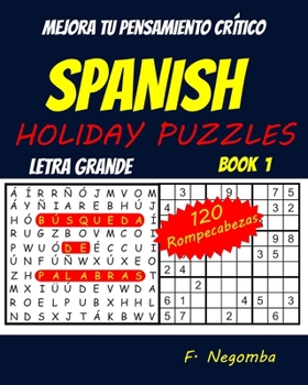 Paperback Spanish Holiday Puzzles [Spanish] [Large Print] Book