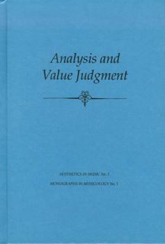 Paperback Analysis and Value Judgment Book