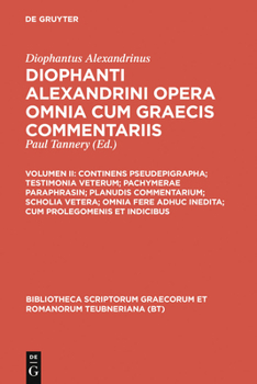 Hardcover Continens Pseudepigrapha; Testimonia Veterum; Pachymerae Paraphrasin; Planudis Commentarium; Scholia Vetera; Omnia Fere Adhuc Inedita; Cum Prolegomeni [Greek, Ancient (To 1453)] Book
