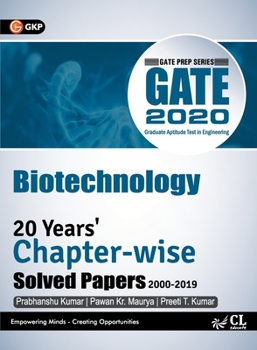 Paperback Gate 2020: 20 Years Chapterwise Solved Papers (2000-2019) - Biotechnology Book