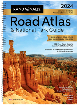 Spiral-bound Rand McNally 2024 Road Atlas & National Park Guide Book