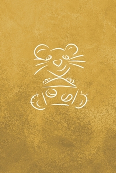 Eikland - Notes: Mouse line drawing with cheese from front and back - Notebook 6x9 dot grid