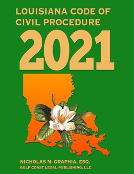 Paperback Louisiana Code of Civil Procedure 2021 Book