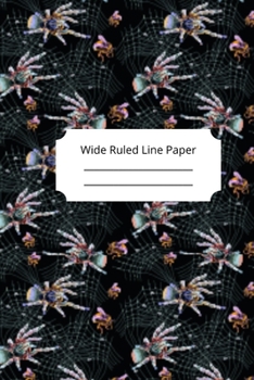 Paperback Scary Spider Theme Wide Ruled Line Paper Book