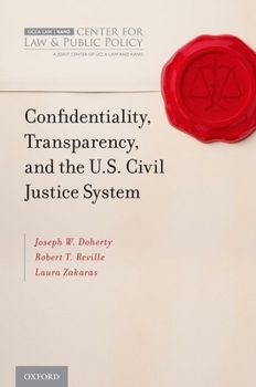Hardcover Confidentiality, Transparency, and the U.S. Civil Justice System Ucla-Rand Custom Book
